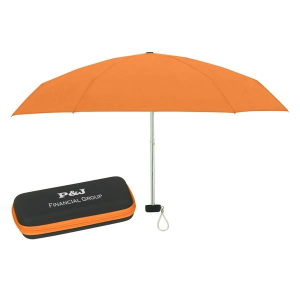 37" Arc Telescopic Folding Travel Umbrella With Eva Case