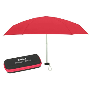 37" Arc Telescopic Folding Travel Umbrella With Eva Case