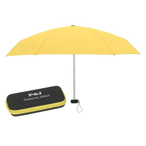 37" Arc Telescopic Folding Travel Umbrella With Eva Case